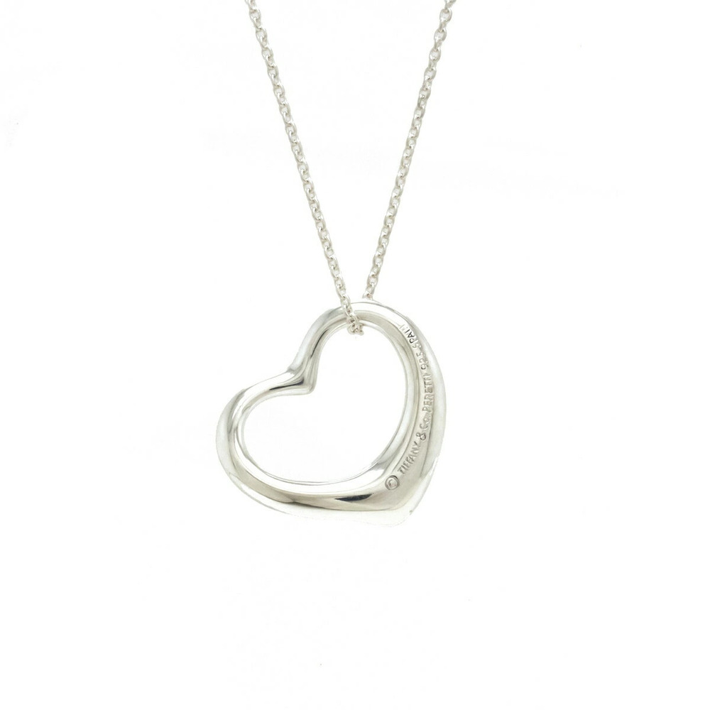 TIFFANYCo Tiffany Elsa Peretti Open Heart Necklace Pendant Silver